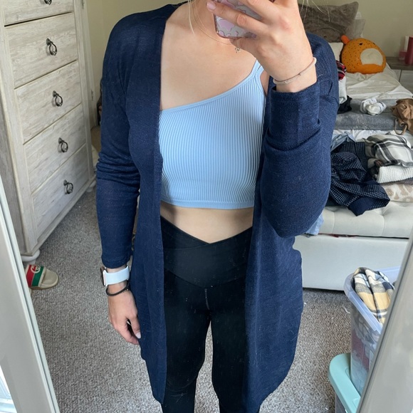 Aeropostale | Navy Cardigan with Lace Back | Size S - Picture 1 of 4